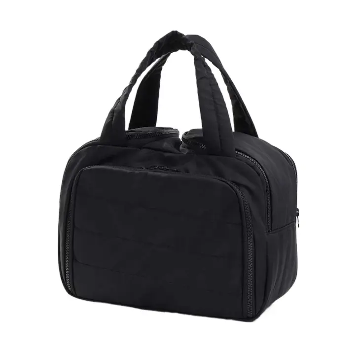 Bolsa de lavado Kawaii, bolsa de cosméticos de Color sólido, bolsa de aseo portátil de algodón PVC, bolsa de maquillaje impresa de estilo coreano, bolsa de almacenamiento - 1