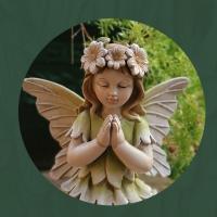 Estatua de Hada de las flores de resina artesanal, escultura de Ángel bonita y creativa, figurita en miniatura de jardín exquisita hecha a mano para fiesta - details 3