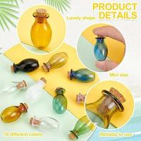 10 Uds. Botellas de vidrio, frascos de hechizos pequeños de colores, viales ovalados con tapón de corcho, botella a la deriva - details 1