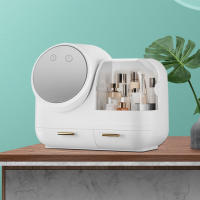 Organizador de cosméticos con espejo, caja de belleza con luz y tapa a prueba de polvo, luz LED, carga USB - details 6