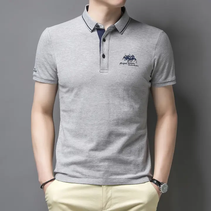 Polo de verano para hombre, camiseta informal de negocios con solapa de manga corta y delgada - 1