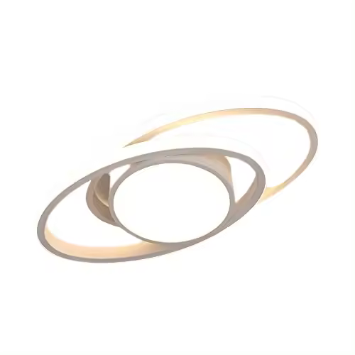 Plafón LED doble redondo Goeco modelo ovalado blanco 39W 38,5*17*6cm luz cálida 220V - 1