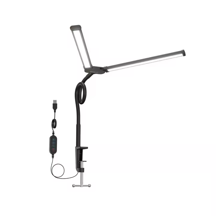 PULUZ-Tubo de cuello de cisne, luz de relleno LED, Clip de cabeza doble, lámpara de escritorio - 1