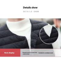 Abrigo de invierno ligero sin cuello para hombre con decoración de botones y chaleco - details 16