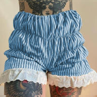 Maemukilabe Pantalones cortos Ence Lantern para mujer, ropa de calle en capas vintage, rayas, cinturilla elástica, pantalones de salón, burbuja, Y2k - details 3
