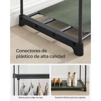 Armario de Tela Portátil Barras para Colgar, Perchero, Plegable, Guardarropa para Dormitorio, Estudio 140 x 43 x 174 cm, Gris RYG02GY - details 31