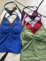 DFYNE-Top de tiras palangre de impacto para mujer, sujetador ajustado con espalda descubierta para yoga y gimnasio, ropa de entrenamiento elástica, top de gimnasio, sujetadores deportivos con cuello halter - details 2