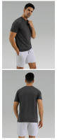 Hombres de manga corta al aire libre deportes fitness camiseta de negocios tops de primavera y otoño - details 2