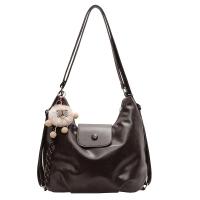 Bolso Tote para Mujer, Bolso de Hombro de Gran Capacidad para Viajes Diarios, Mochila Versátil con Cierre de Cremallera, Diseño Ligero en Negro, Café, Marrón Claro - Acabado con Pintura en los Bordes - details 1