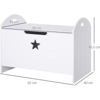 Juguete de Niño Tapa Reversible Diseño con Seguridad 62x40x46,5 cm Amplio Espacio Carga 20 kg Blanco - details 2