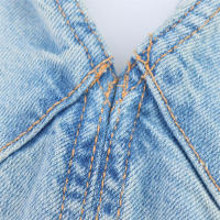 OUWU- Vestido vaquero sin mangas con cuello en V, desgastado y temperamento versátil a la moda para mujer, nuevo estilo europeo. - details 7