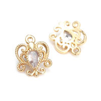 10 Uds. Colgantes de latón y circonita de Color dorado de 18K, accesorios para hacer joyas Diy de alta calidad, collar, pendientes - details 3