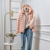 Chaqueta de plumón ultraligera con capucha para mujer, cálida y fina, talla grande - details 11