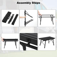 Mesa de camping, mesa plegable de aluminio con bolsa de transporte, altura ajustable - details 15