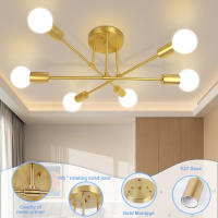 Lámpara Colgante LED Retro Chandelier E27 para Decoración del Hogar y Cocina Luz Interior Montado en Superficie Material Metal Estilo Art Deco - details 0