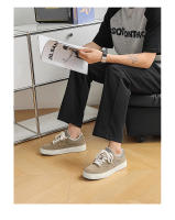 Zapatos deportivos transpirables de primavera para hombre, de estilo informal, con cordones, versátiles y de suela gruesa, de estilo sencillo, color blanco - details 9