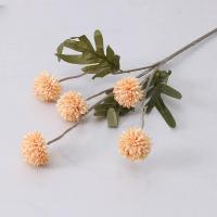 Ramo de flores artificiales de 5 cabezas, bola de flores de diente de león de seda, flores falsas, decoraciones para el hogar, jardín, boda, corona artesanal DIY, Navidad - details 6