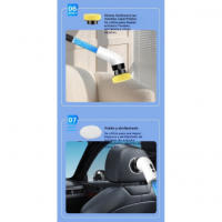 Cepillo de limpieza eléctrico multifuncional recargable Automático giratorio para cocina, baño, vidrio largo y corto - details 10