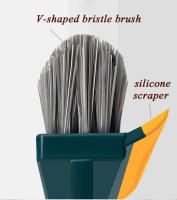 Nueva Escobilla De Limpieza Para El Hogar Con Mango Largo Cepillo De Cerda Para Huecos De Inodoro Herramienta De Limpieza Para Esquinas Y Ralladuras De Piso Y Ventanas V-Shape Ecológica Y Recargable - details 1