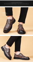 La primera capa de piel de oveja de los zapatos casuales de cuero para hombre, vestido de negocios de cuero genuino. - details 12