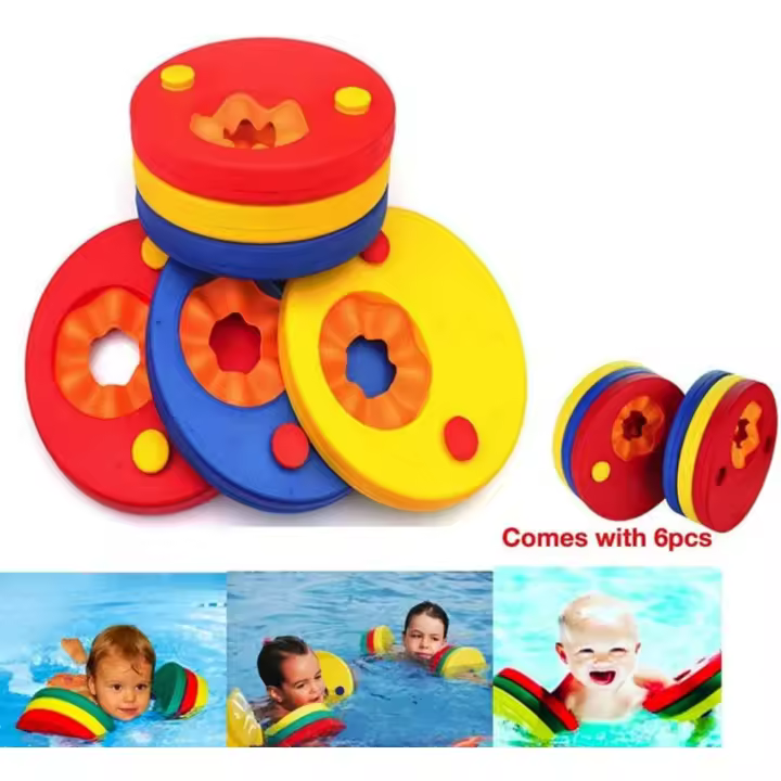 Manguitos de natación para niños, 6PCS Manguitos Bebe ，Manguitos Dolphin，Hechos de Espuma, Piscina Discos Flotantes… - 1