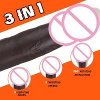 Vibrador realista de 9.8" con estimulación anal y del punto G, de silicona, con control remoto telescópico, para la masturbación femenina. - details 3
