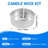 150 tazas de aluminio para velas de té, latas de metal para velas con 150 mechas para velas, velas vacías para amantes de las velas - details 7