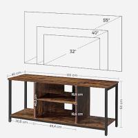 Soporte de TV de hasta 60 Pulgadas, Mueble Tele con estantes Abiertos, Consola para Sala de Estar, Entretenimiento, Marrón Rústico y Negro LTV060B01 - details 3