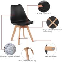Juego de Mesa de Comedor y Sillas, 1 Mesa Redonda de 80 cm + 4 Sillas Blancas, de Diseño Nórdico - details 22