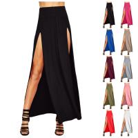 Faldas para mujer Falda larga maxi con doble abertura para mujer Falda corta de cuero básica lisa con dos lados y abertura 4 22 - details 0