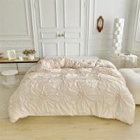 Juego de Ropa de Cama con Flores Torsas de Alta Calidad Duvet Cover Set Pleatado Artesanal Cubierta de Manta Doble para Colchón y Cama Reina - details 18