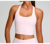 Camiseta interior de Yoga i-word para mujer, Top deportivo de secado rápido a prueba de golpes, sujetador informal con belleza fruncido en la espalda, ropa interior de Fitness para gimnasio, novedad - details 5