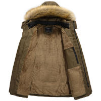 Parkas gruesas a prueba de viento para hombre, abrigos de lana para mantener el calor, chaquetas de sombrero extraíbles, estilos medianos y largos, al aire libre, nuevo, Invierno - details 4