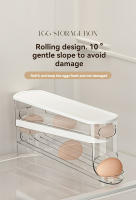 Caja de almacenamiento de huevos rodante para puerta lateral de refrigerador que ahorra espacio - Plástico duradero, no necesita pilas, compartimentos transparentes de 2 niveles para fácil acceso y organización de huevos, organizador de cocina y refrigera - details 7