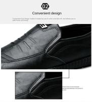 Zapatos de cuero para hombre, mocasines transpirables de negocios de verano, zapatos planos negros informales para hombre, zapatos para caminar y conducir - details 1