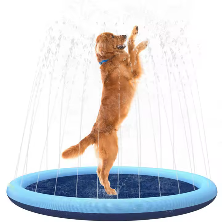Alfombra de Sprinkler para Mascotas de Verano 100/150/170cm Mat de Enfriamiento para Piscina Inflable Pad de Ducha para Perros Material Plástico Tamaño Mediano Para Todas las Razas de Perro - 1