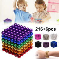 Bolas magnéticas 3D de escritorio para aliviar el estrés, juguetes educativos de aprendizaje, cubo mágico, 222 piezas, Original - details 0