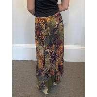 BUNO-faldas largas con estampado floral vintage para mujer, faldas largas irregulares elegantes, falda ajustada verde única, pantalones de primavera retro Y2K - details 4