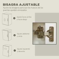Taburete de Almacenamiento de Armario de Sala con 3 Puertas Estante Ajustable para Cocina Blanco - details 5