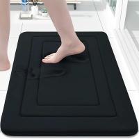 Alfombrilla absorbente para pies acolchada de color sólido para diferentes habitaciones, esponja espesa de franela, cuarto de ducha, alfombrilla antideslizante, alfombrilla de entrada - details 5