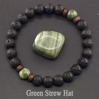 Pulsera de piedra de Lava para hombre, cuentas de piedra lunar de labradorita Natural, pulsera de Buda tibetano, pulsera difusora de aceite de Chakra, joyería para hombre - details 14