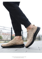 Zapatos para correr para hombre, zapatillas de deporte con calcetines tejidos, zapatos planos sin cordones para primavera y verano, mocasines de talla grande para hombre, zapatos planos deportivos de tenis - details 21