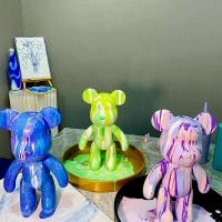 DIY Painting White Embryo Fluid Plastic Hand Painting Violence Bear Toy Model Doll Parent-child Building Block Bear Doll Gift - details 2