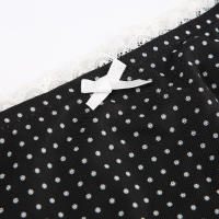 BUNO-Falda larga con estampado de lunares para mujer, elegante ropa de calle con detalle de lazo de malla de retales de cintura alta - details 9