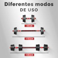 Juego de Mancuernas Ajustables 2 en 1 Pesas de 10kg a 40kg Barra Recta Ajustable y Antideslizante - details 4