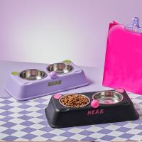 Cuenco doble con forma de oso para mascotas, contenedor de comida para gatos desmontable de gran capacidad, alimentador de agua antigolpes de acero inoxidable para cachorros, hogar - details 10