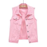 Chaleco vaquero para mujer, chaqueta, ropa informal de moda retro para primavera y otoño, elegante sin mangas - details 1