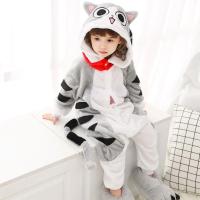Kigurumi-Pijama de franela para niños y niñas, ropa de dormir de unicornio, traje de animales, Onesies de gato, Invierno - details 12