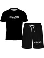 Conjunto Casual de Moda Callejera para Hombres Camiseta y Pantalones de Dos Piezas Impresos en 3D - details 14
