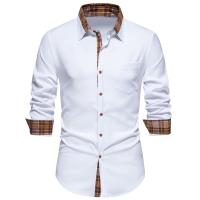 Camisa de Hombre con Diseño a Cuadros y Contraste Camisa Casual de Manga Larga para Trabajo y Negocios Camisa Formal para Boda y Uso Diario Material Exterior de Poliéster - details 4